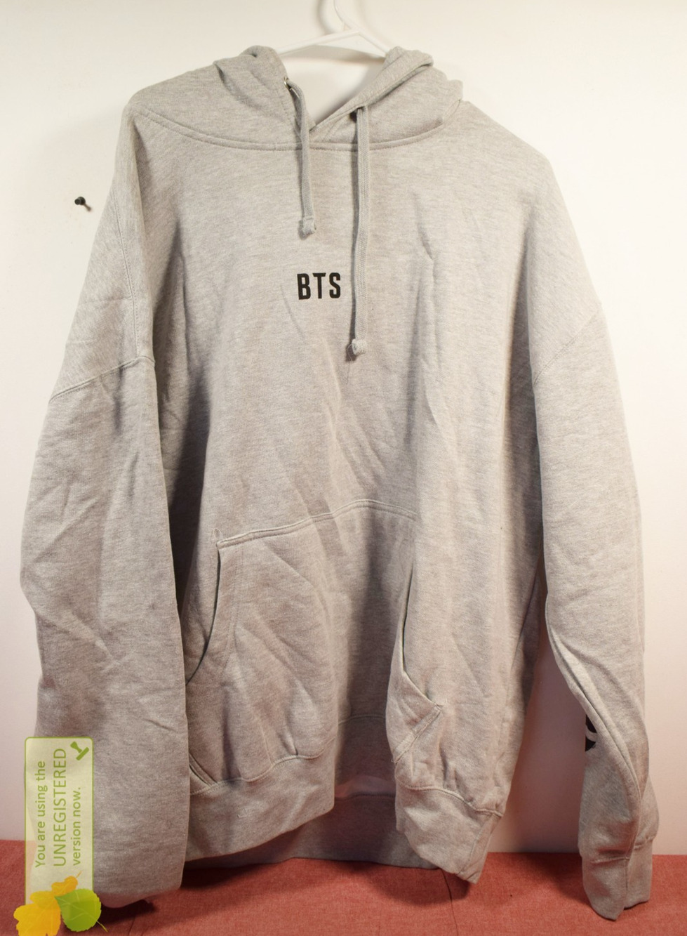 BTS Women's Clothing Pullover Hoodie Gray XXL